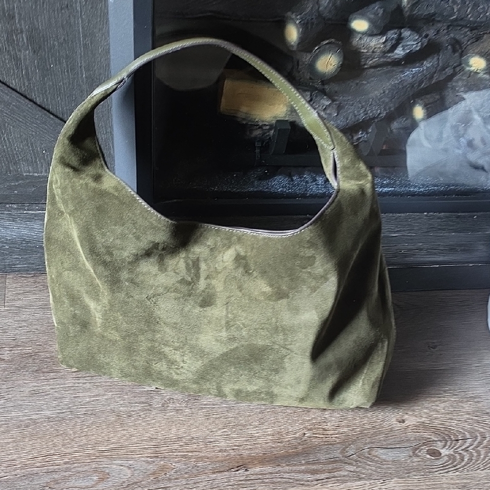 Madewell Olive Suede Hobo Shoulder Bag